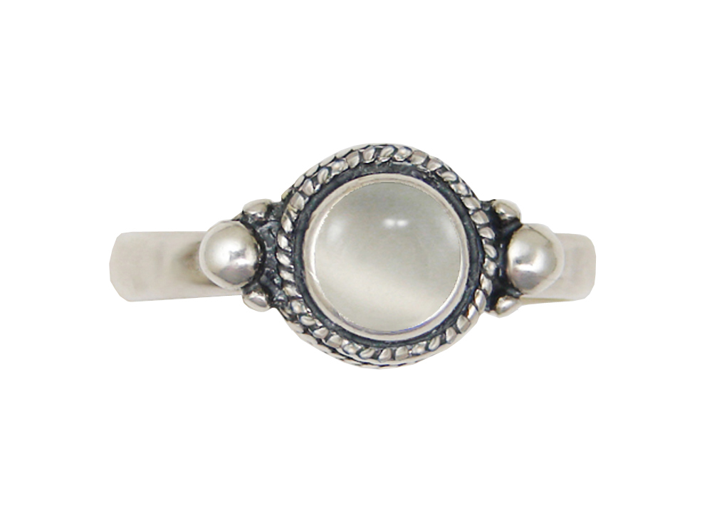 Sterling Silver Ring With White Moonstone Size 8